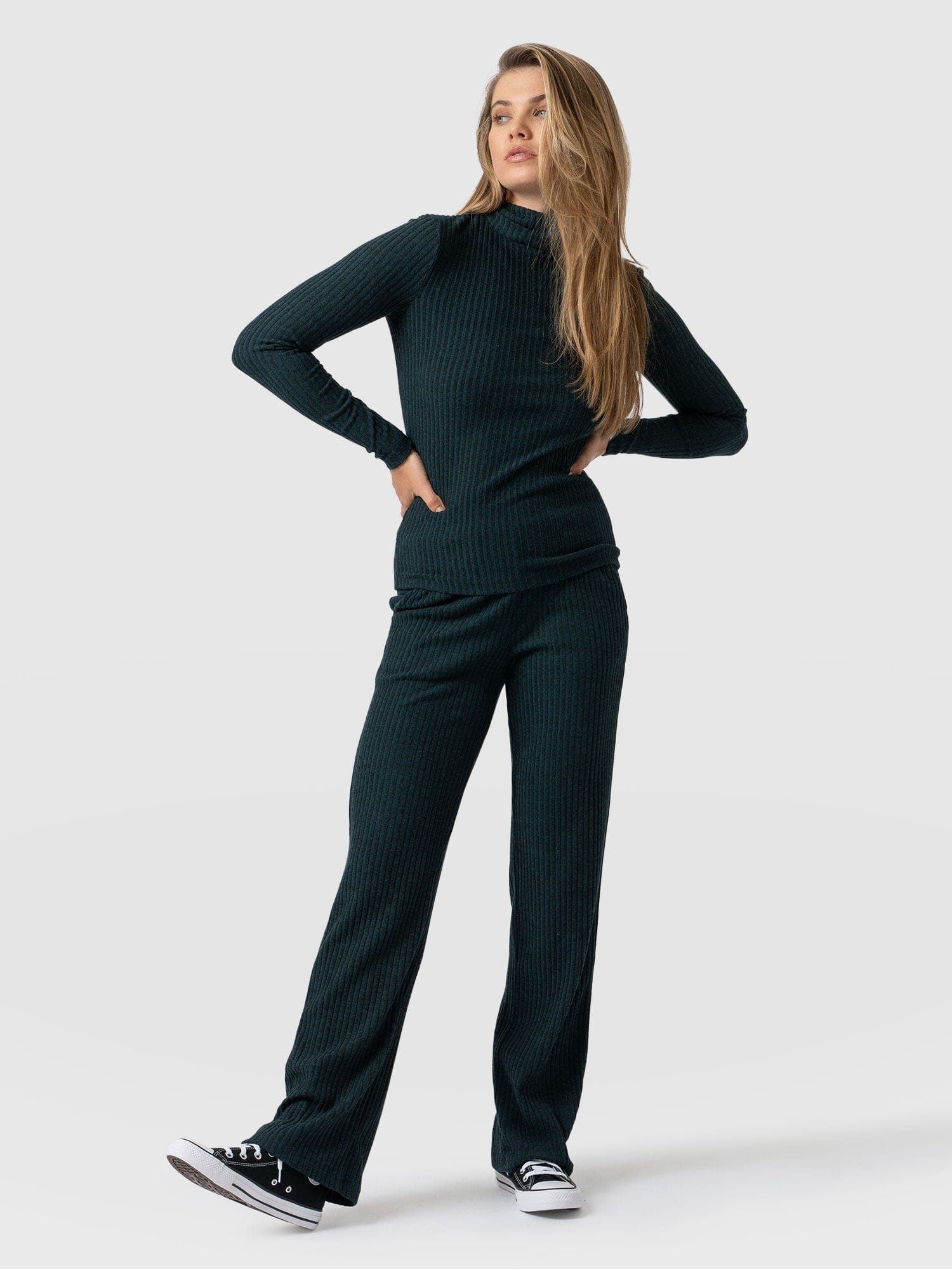 Apartment Pant Green Rib - Women's Trousers | Saint + Sofia® EU